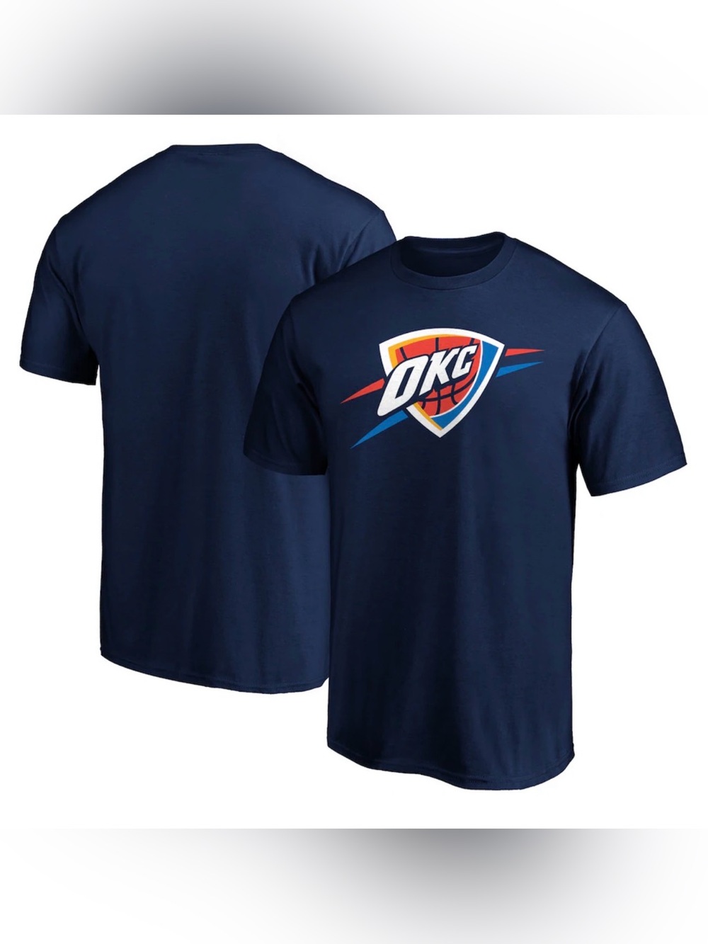 Mens Fanatics Navy OKC Thunder Graphic Sleeve Shirt Tee Size Large